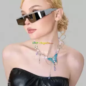 Hip Hop punk Rhinestone Decor Y2k Futuristic fashion glasses Price in Ethiopia