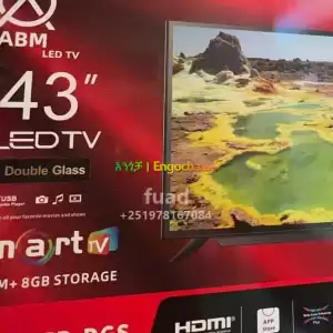 ABM 43 inchi double glass smart 4k 2024 tv in Ethiopia