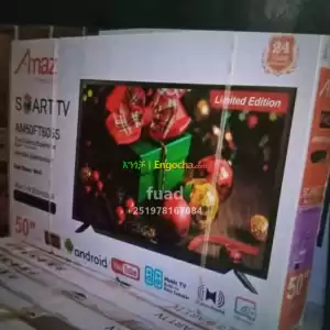 Amaz 50 inchi double glass smart 4k 2024 tv in Ethiopia