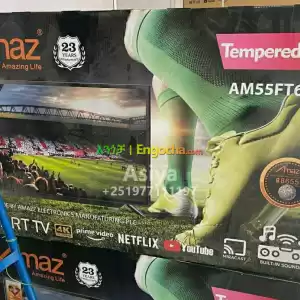 Amaz 55 inchi double glass smart 4k 2025 tv in Ethiopia