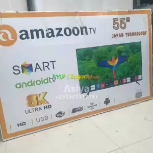 Amazoon 55 inchi double glass smart 8k 2025 tv in Ethiopia