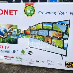 CORONET 65 inchi double glass smart 4k 2024 tv in Ethiopia