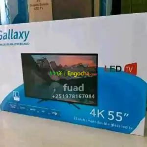 Gallaxy 55 inchi double glass smart 4k 2024 tv in Ethiopia