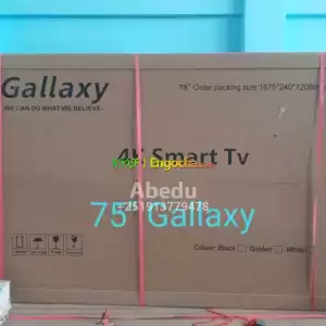 Gallaxy 75 inchi double glass smart 4k 2024 tv in Ethiopia