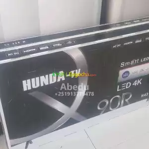 HUNDA 43 inchi double glass smart 4k 2024 tv in Ethiopia
