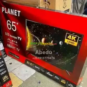 PLANET 65 inchi double glass smart 4k 2024 tv in Ethiopia