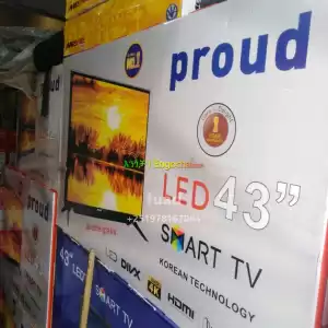 Proud 43 inchi double glass smart 4k 2024 tv in Ethiopia
