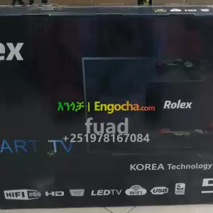 Rolex 50 inchi double glass smart 4k 2024 tv in Ethiopia