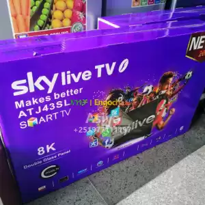 Sky live 43 inchi double glass smart 8k 2024 tv in Ethiopia