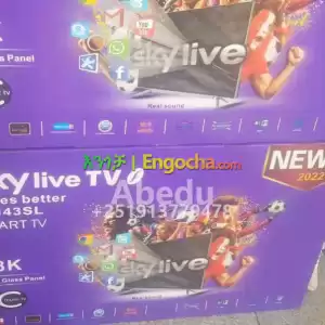Sky live 43 inchi double glass smart 8k 2024 tv in Ethiopia