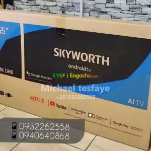Skyworth TvScreen size - 55display resolution - 4k/uhd (3840x2160)pannel type a+ gradecon Price in Ethiopia