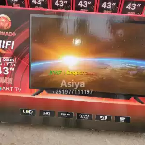 TORNADO 43 inchi double glass smart 4k 2024 tv in Ethiopia