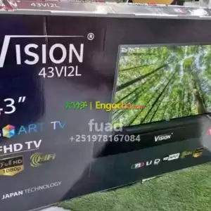 VISION 43 inchi double glass smart 4k 2024 tv in Ethiopia