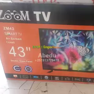ZOOM 43 inchi double glass smart 8k 2024 tv in Ethiopia