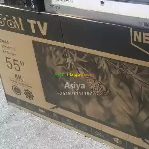 ZOOM 55 inchi double glass smart 4k 2025 tv in Ethiopia