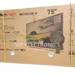mewe 75 inch tv smart 4k android new 2025 tv in Ethiopia