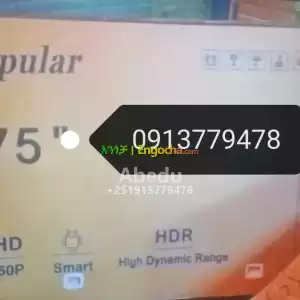 popular 75 inchi double glass smart 4k 2024 tv in Ethiopia