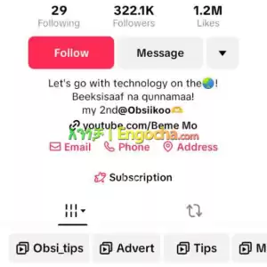 Facebook page, TikTok…All Price in Ethiopia