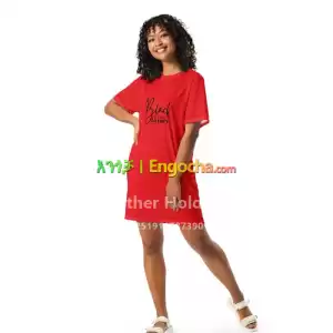Luxury T-Shirt Dress (Red) in Ethiopia