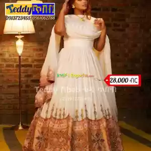 (ቴዲ ጥበብ) የሀበሻ ልብስ (Teddy Tibeb) Habesha Dress in Ethiopia