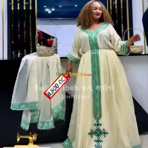 (ቴዲ ጥበብ) የሀበሻ ልብስ (Teddy Tibeb) Habesha Dress in Ethiopia