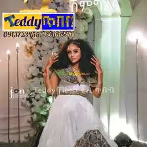 (ቴዲ ጥበብ) የሀበሻ ልብስ (Teddy Tibeb) Habesha Dress in Ethiopia