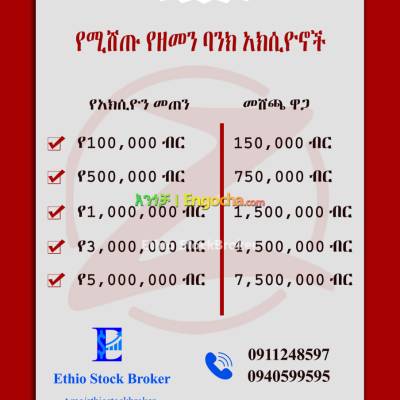ለአጭር ጊዜ በሚቆይ ቅናሽ የሚሸጡ የዘመን ባንክ አክሲዮኖች/ Zemen Bank Shares for Sale // URGENT!